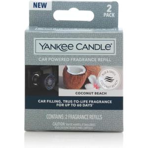 imageYankee Candle Car Air Fresheners Clean Cotton Scented Car Powered 12Volt Frangrance Diffuser 60 Days of FrangranceCoconut Beach