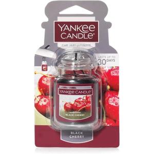 imageYankee Candle Car Air Fresheners Hanging Car Jar Ultimate 3Pack Neutralizes Odors Up To 30 Days Includes 1 Leather 1 Midsummers Night and 1 New ScentBlack Cherry