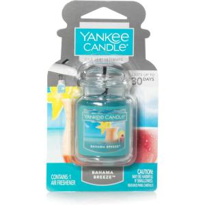 imageYankee Candle Car Air Fresheners Hanging Car Jar Ultimate 3Pack Neutralizes Odors Up To 30 Days Includes 1 Leather 1 Midsummers Night and 1 New ScentBahama Breeze