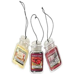 imageYankee Candle Car Air Fresheners Hanging Car Jar Ultimate 3Pack Neutralizes Odors Up To 30 Days Includes 1 Leather 1 Midsummers Night and 1 New ScentVanilla Cupcake  Black Cherry  Home Sweet Home