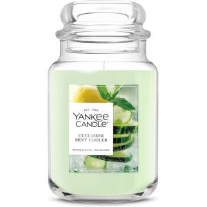 imageYankee Candle Large Jar Scented Candle with up to 150 Hour Burn Time Premium Plant Wax Blend for Consistent Burn 22 oz Jar Candle with Room Filling Fragrance Sage ampamp CitrusCucumber Mint Cooler