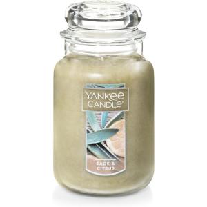 imageYankee Candle Large Jar Scented Candle with up to 150 Hour Burn Time Premium Plant Wax Blend for Consistent Burn 22 oz Jar Candle with Room Filling Fragrance Sage ampamp CitrusSage  Citrus