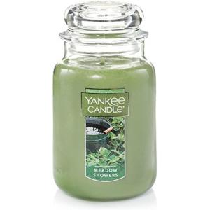imageYankee Candle Meadow Showers Scented Classic 22oz Large Jar Single Wick Candle Over 110 Hours of Burn Time Green