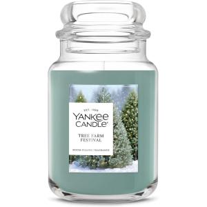 imageYankee Candle Balsam ampamp Cedar Scented Classic 22oz Large Jar Single Wick Candle Over 110 Hours of Burn Time Ideal Holiday GiftTree Farm Festival