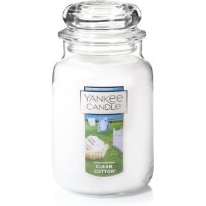imageYankee Candle Clean Cotton Scented Large 22oz Jar Candle with Premium ParaffinGrade Wax Long Burn Time Ideal for Gifts and Home Decor