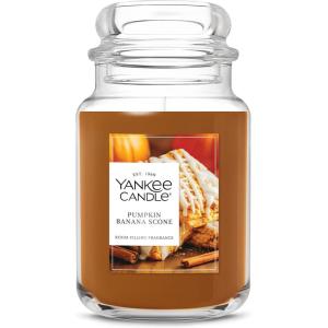 imageYankee Candle Kitchen Spice Scented Classic 22oz Large Jar Single Wick Over 110 Hours of Burn Time Ideal for Home Celebrations GiftingPumpkin Banana Scone