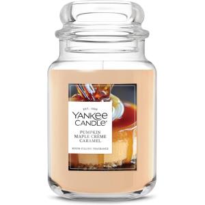 imageYankee Candle Kitchen Spice Scented Classic 22oz Large Jar Single Wick Over 110 Hours of Burn Time Ideal for Home Celebrations GiftingPumpkin Maple Creme Caramel