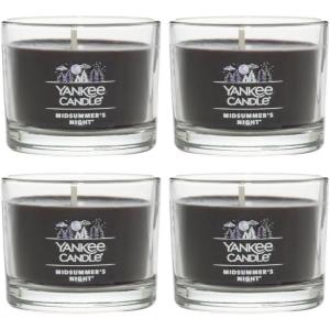 imageYankee Candle Signature Votive Mini Candle Jar Autumn Daydream Scent Natural Soy Wax Blend Candle with Natural Fiber Wick 13 OZ Glass Jar Pack of 4Midsummers Night