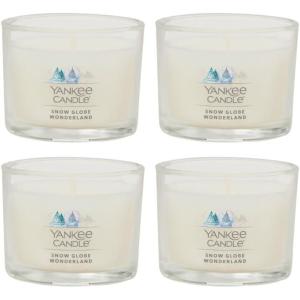 imageYankee Candle Signature Votive Mini Candle Jar Balsam ampamp Cedar Scent Natural Soy Wax Blend Candle with Natural Fiber Wick 13 OZ Glass Jar Pack of 6Snow Globe Wonderland