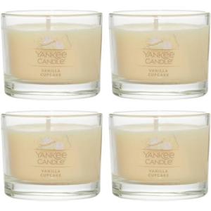 imageYankee Candle Signature Votive Mini Candle Jar Pumpkin Banana Scone Scent Natural Soy Wax Blend Candle with Natural Fiber Wick 13 OZ Glass Jar Pack of 12Vanilla Cupcake