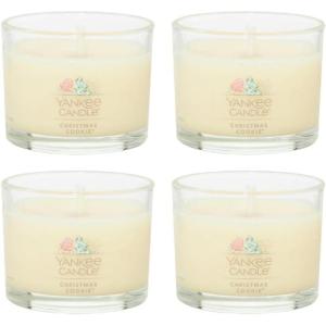imageYankee Candle Signature Votive Mini Candle Jar Pumpkin Banana Scone Scent Natural Soy Wax Blend Candle with Natural Fiber Wick 13 OZ Glass Jar Pack of 12Christmas Cookie