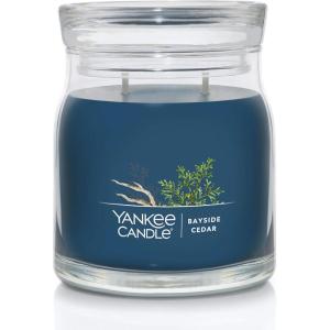 imageYankee Candle MidSummers Night Scented Signature 13oz Medium Jar 2Wick Candle Over 35 Hours of Burn TimeBayside Cedar