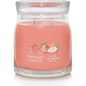 imageYankee Candle Studio Scented Candle with up to 50 Hour Burn Time Premium Plant Wax Blend for Consistent Burn 10 oz Jar Candle with Room Filling Fragrance Iced Berry LemonadeWhite Strawberry Bellini