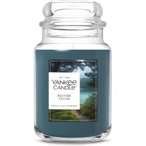 imageYankee Candle 3 Wick Candle Jar Scented Candle with up to 40 Hours of Burn Time Premium Plant Wax Blend for Consistent Long Lasting Scent from First to Last Burn Midsummers NightBayside Cedar