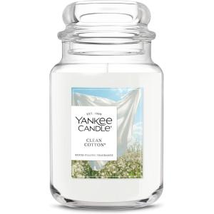 imageYankee Candle 3 Wick Candle Jar Scented Candle with up to 40 Hours of Burn Time Premium Plant Wax Blend for Consistent Long Lasting Scent from First to Last Burn Midsummers NightClean Cotton