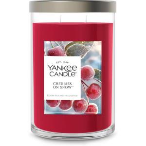 imageYankee Candle Large Tumbler Scented Candle with up to 80 Hour Burn Time Premium Plant Wax Blend for Consistent Burn 20 oz Tumbler Candle with Room Filling Fragrance Sparkling SnowCherries On Snow