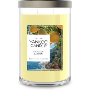 imageYankee Candle Large Tumbler Scented Candle with up to 80 Hour Burn Time Premium Plant Wax Blend for Consistent Burn 20 oz Tumbler Candle with Room Filling Fragrance Beach WalkSicilian Lemon