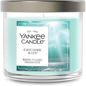imageYankee Candle Large Tumbler Scented Candle with up to 80 Hour Burn Time Premium Plant Wax Blend for Consistent Burn 20 oz Tumbler Candle with Room Filling Fragrance Beach WalkCatching Rays