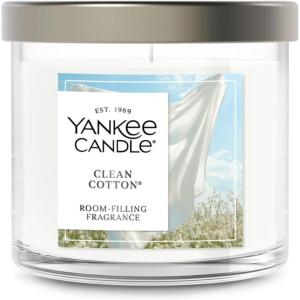 imageYankee Candle Large Tumbler Scented Candle with up to 80 Hour Burn Time Premium Plant Wax Blend for Consistent Burn 20 oz Tumbler Candle with Room Filling Fragrance Midsummers NightClean Cotton