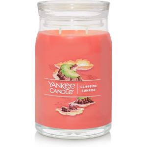 imageYankee Candle Medium Pillar Scented Candle with up to 115 Hour Burn Time Premium Plant Wax Blend for Consistent Burn 1425 oz Pillar Candle with Room Filling Fragrance Midnight JasmineCliffside Sunrise