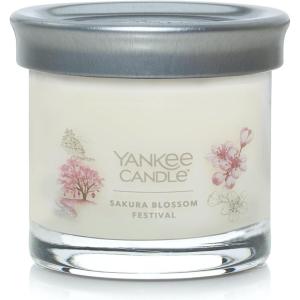 imageYankee Candle Medium Pillar Scented Candle with up to 115 Hour Burn Time Premium Plant Wax Blend for Consistent Burn 1425 oz Pillar Candle with Room Filling Fragrance Midnight JasmineSakura Blossom Festival