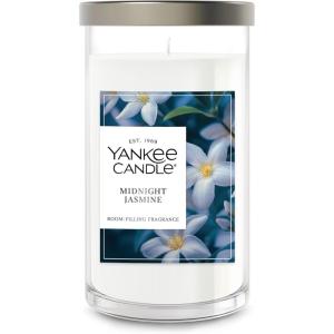 imageYankee Candle Medium Pillar Scented Candle with up to 115 Hour Burn Time Premium Plant Wax Blend for Consistent Burn 1425 oz Pillar Candle with Room Filling Fragrance Midnight JasmineMidnight Jasmine