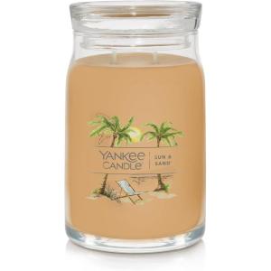 imageYankee Candle Medium Pillar Scented Candle with up to 115 Hour Burn Time Premium Plant Wax Blend for Consistent Burn 1425 oz Pillar Candle with Room Filling Fragrance Midnight JasmineSun  Sand