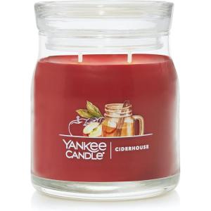imageYankee Candle Studio Scented Candle with up to 50 Hour Burn Time Premium Plant Wax Blend for Consistent Burn 10 oz Jar Candle with Room Filling Fragrance Red Apple WreathCiderhouse