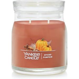 imageYankee Candle Studio Scented Candle with up to 50 Hour Burn Time Premium Plant Wax Blend for Consistent Burn 10 oz Jar Candle with Room Filling Fragrance Red Apple WreathSpiced Pumpkin