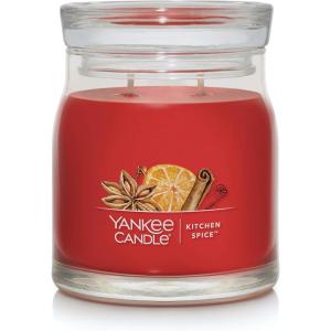 imageYankee Candle Studio Scented Candle with up to 50 Hour Burn Time Premium Plant Wax Blend for Consistent Burn 10 oz Jar Candle with Room Filling Fragrance Red Apple WreathKitchen Spice