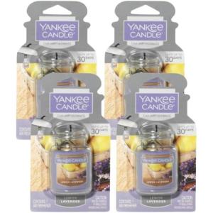 image:imageYankee Candle Car Air Fresheners Hanging Car Jar Ultimate Neutralizes Odors Up To 30 Days Lavender Vanilla 096 OZ Pack of 12Lemon Lavender