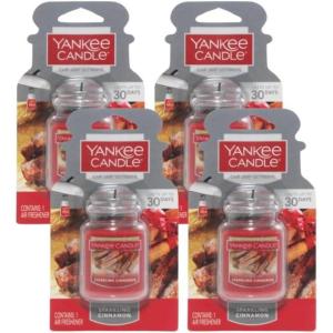 image:imageYankee Candle Car Air Fresheners Hanging Car Jar Ultimate Neutralizes Odors Up To 30 Days Lavender Vanilla 096 OZ Pack of 12Sparkling Cinnamon